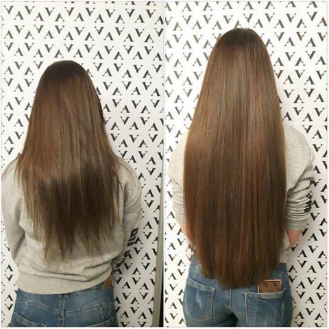 Przedłużenie włosów włosami 65 cm.